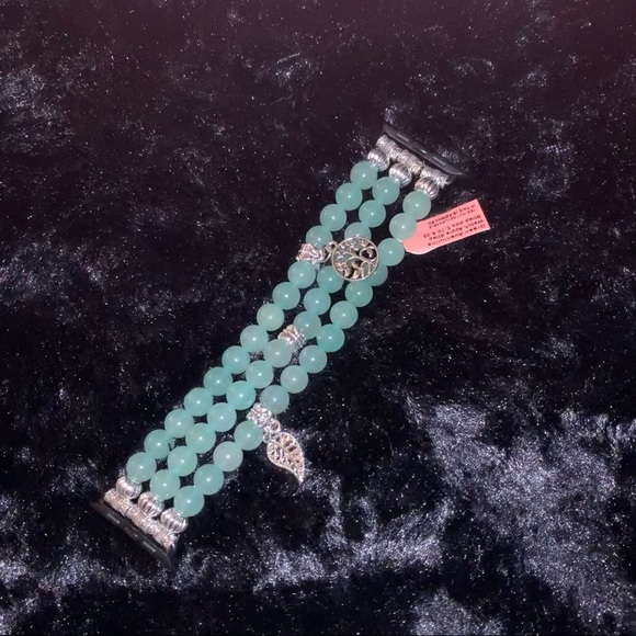 Apple Watch strap green aventurine bracelet charms